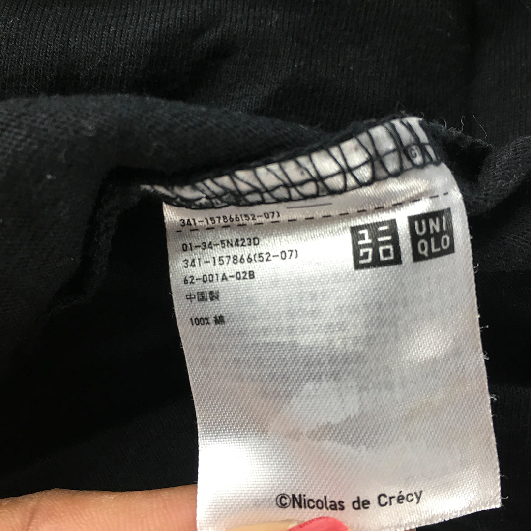 Uniqlo x Nicolas De Crecy Mens T-Shirt Size M Black Short Sleeve Tee