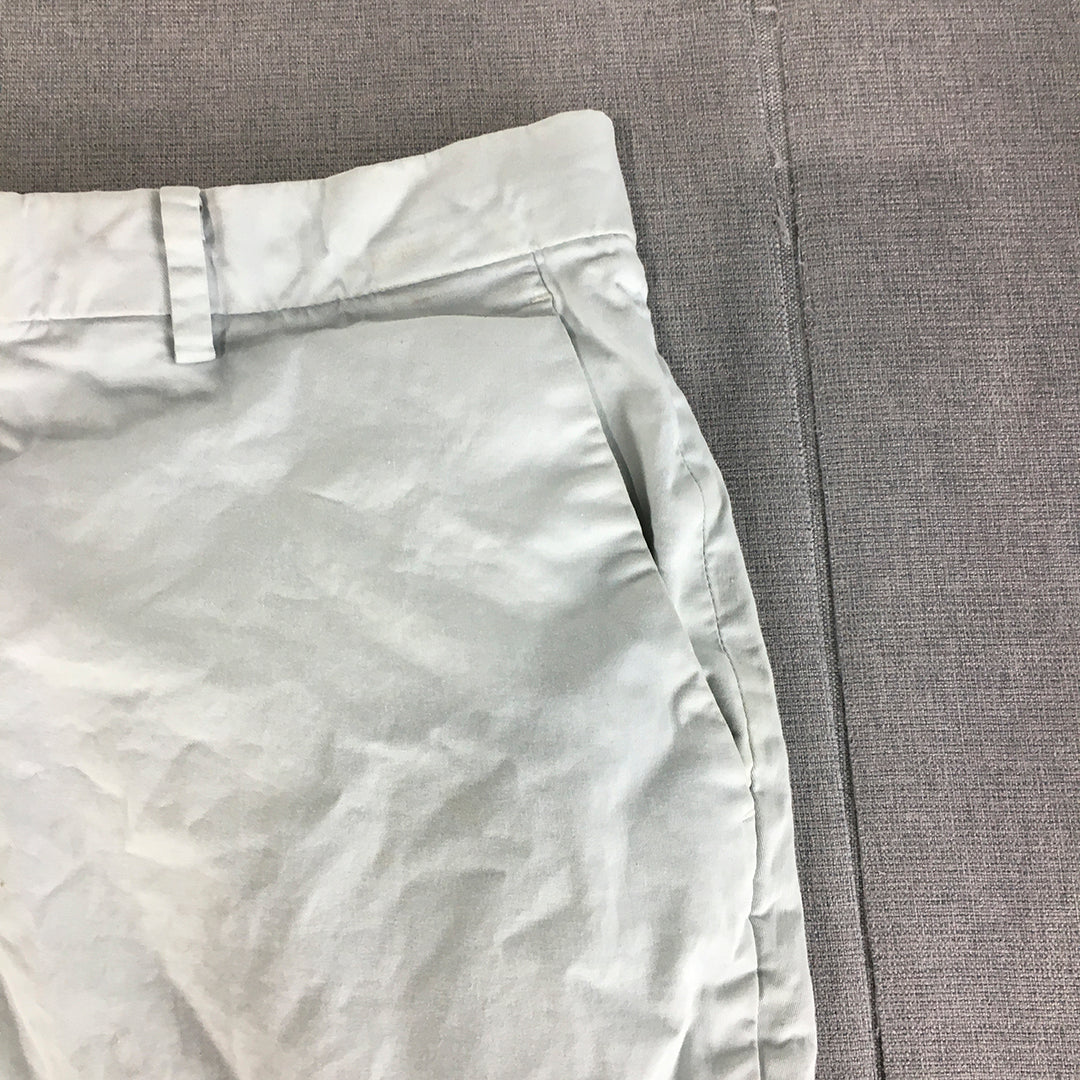 Uniqlo Mens Chino Shorts Size L Grey Elastic Waist Pockets Casual