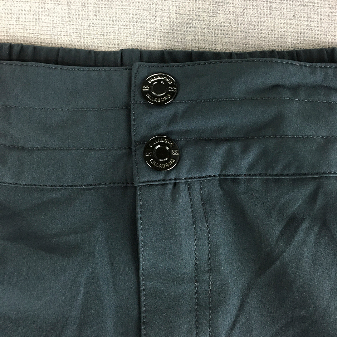 Billabong Womens Shorts Size 12 Navy Blue Elastic Waist Logo