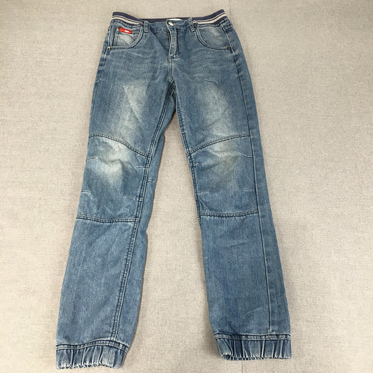 Lee Cooper Kids Boys Jeans Size 12 Blue Light Wash Straight Leg Elastic Waist