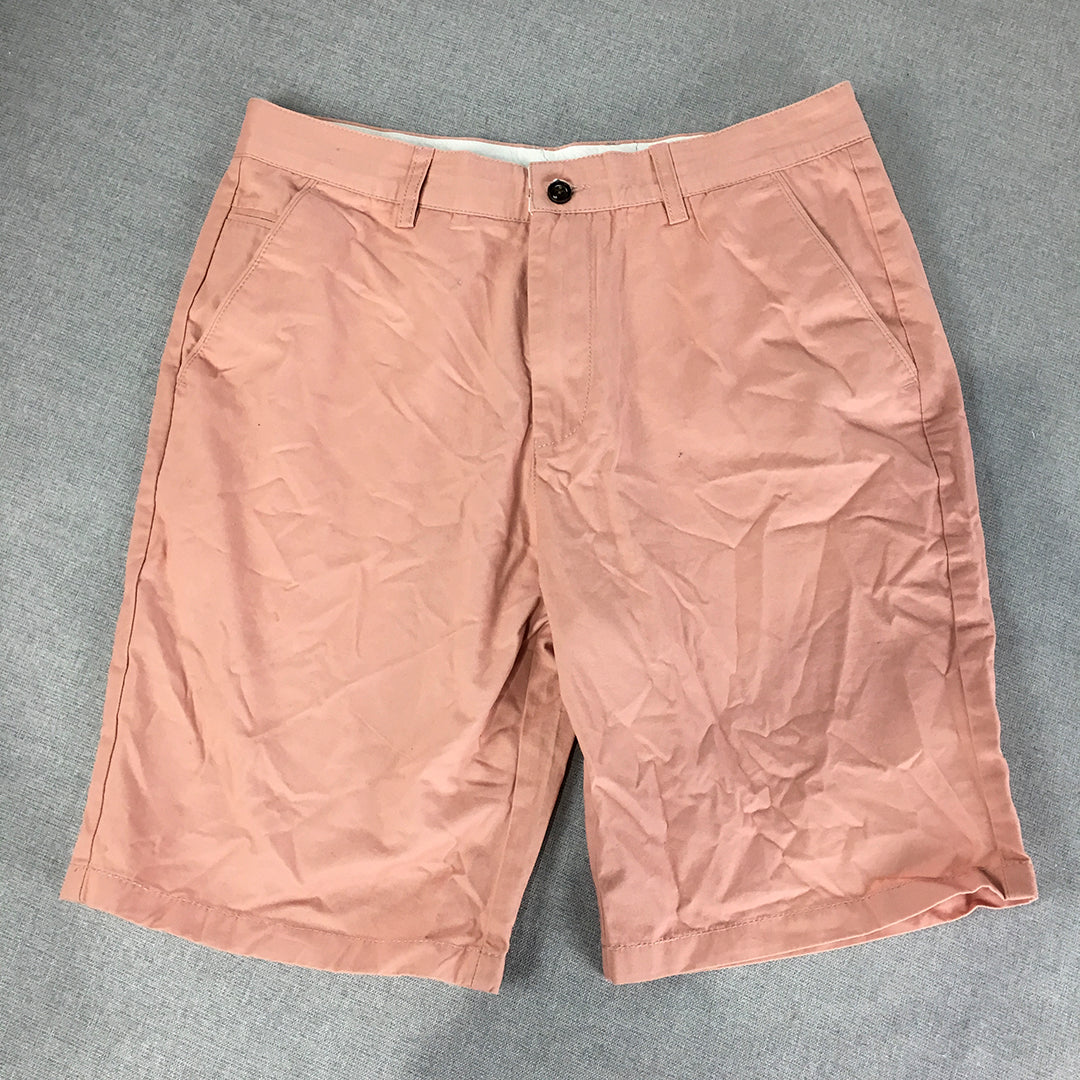 NEW Gallop Mens Chino Shorts Size 32 Pink Pockets Casual