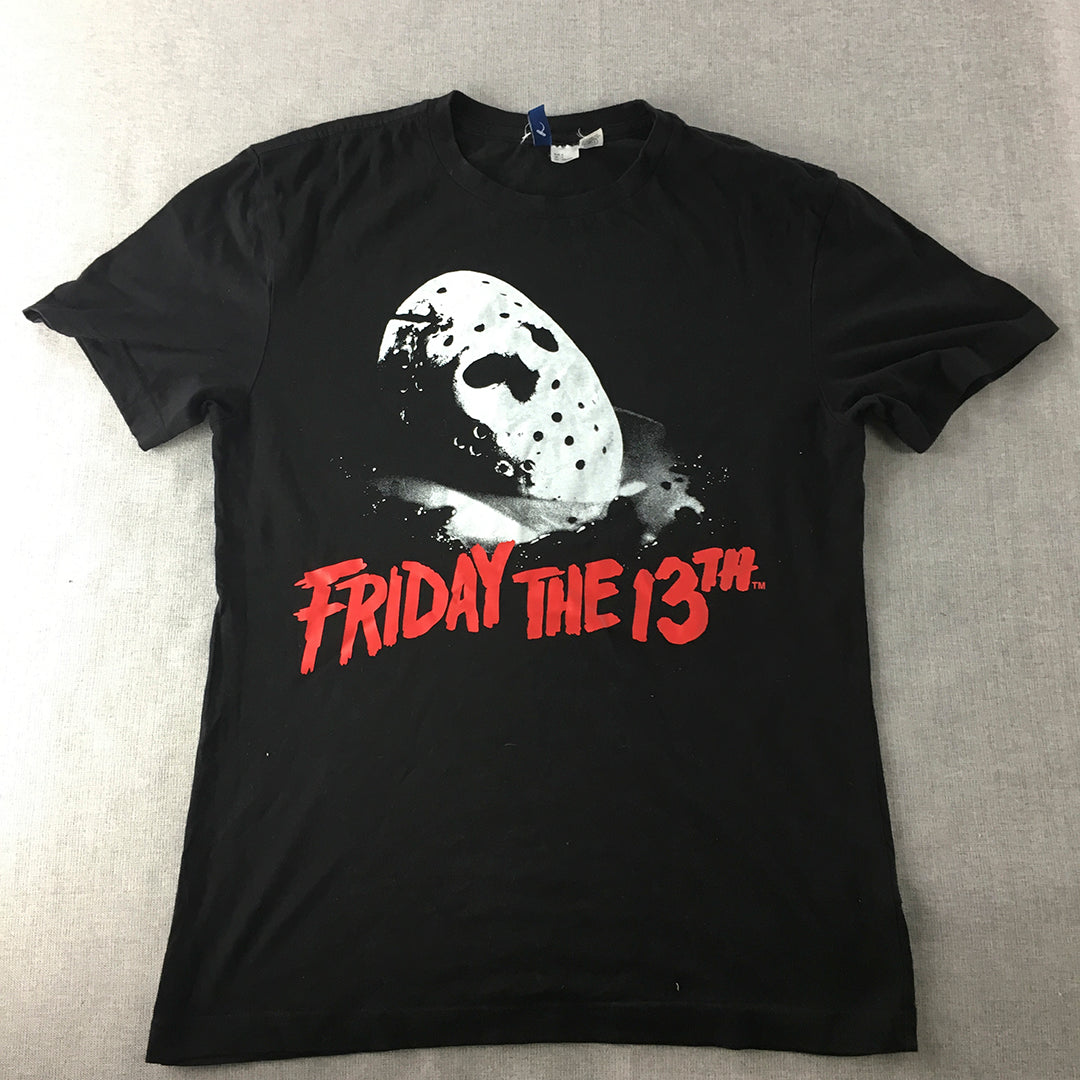 Friday The 13th Movie T-Shirt Adult Size S Black Short Sleeve Tee