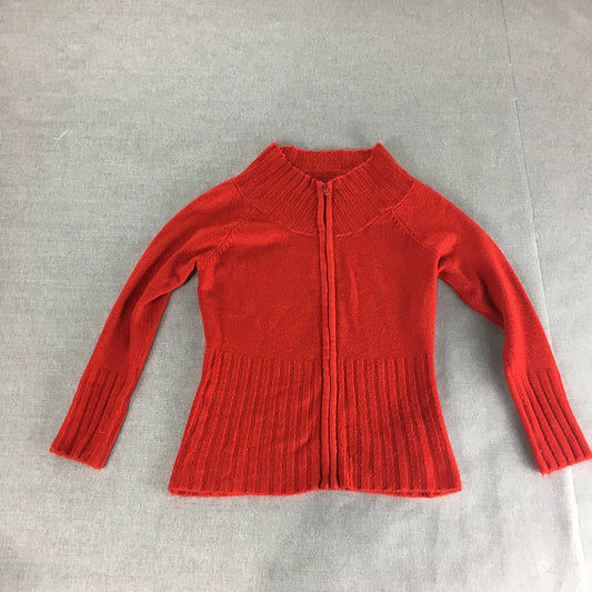 Intelligence Womens Zip-Up Cardigan Size M/L Red Zip-Up Stretch Knit