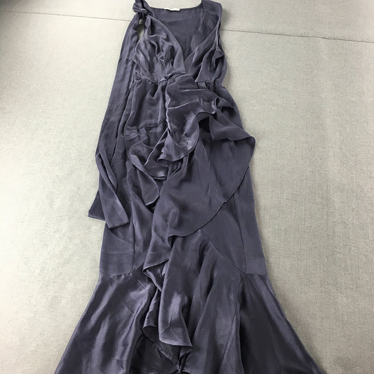 Sheike Womens Evening Gown Size 10 Purple Satin Full Length Sleeveless Dress