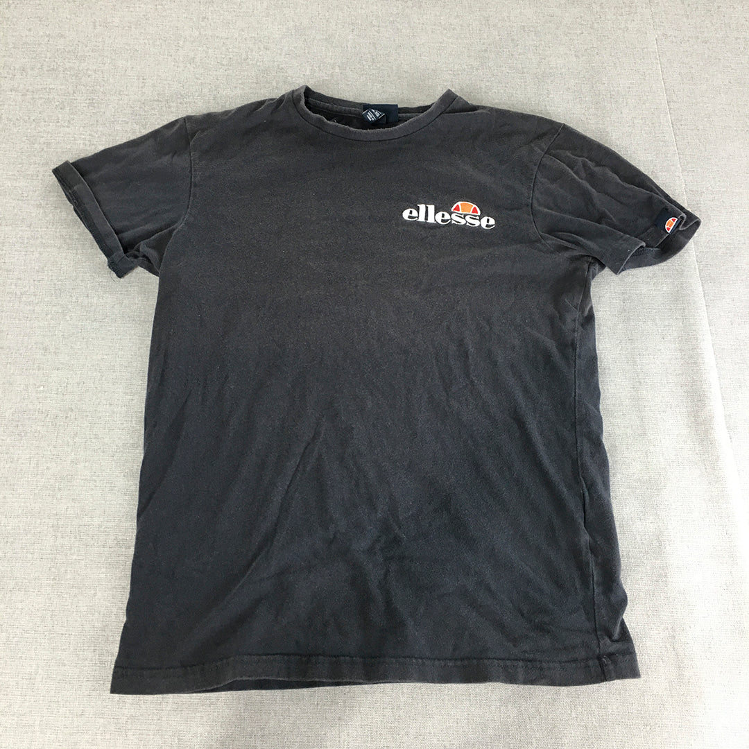 Ellesse Mens T-Shirt Size XS Black Logo Crew Neck Short Sleeve Tee