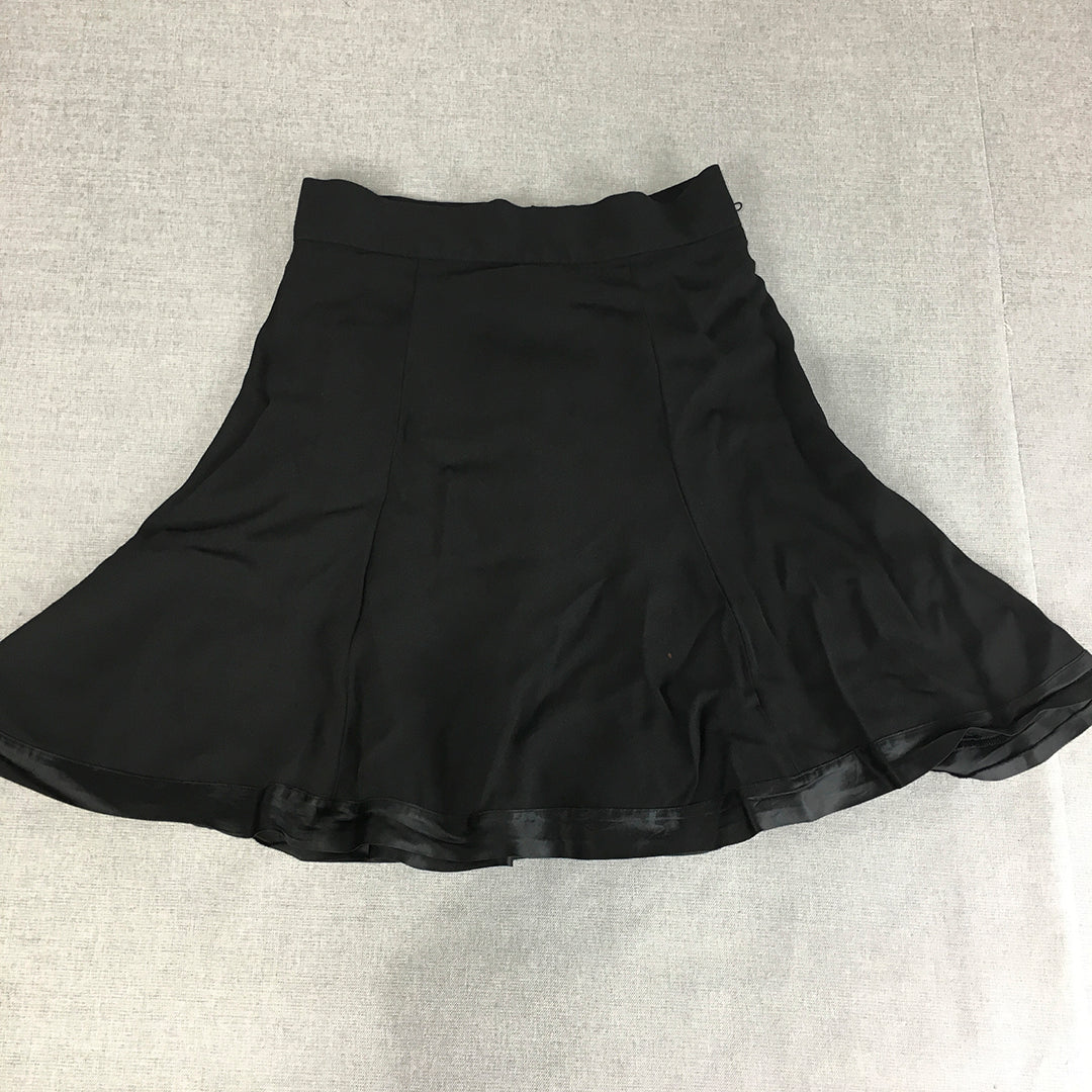 Cue Womens Mini Skirt Size 8 Black Flared