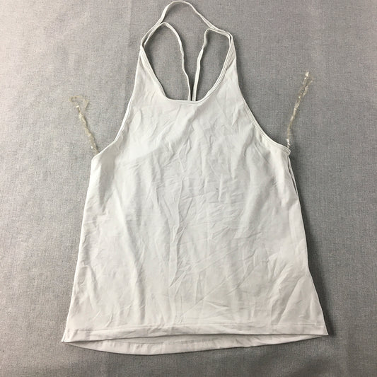 Adidas Climalite Womens Top Size S White Sleeveless Activewear Gym Shirt