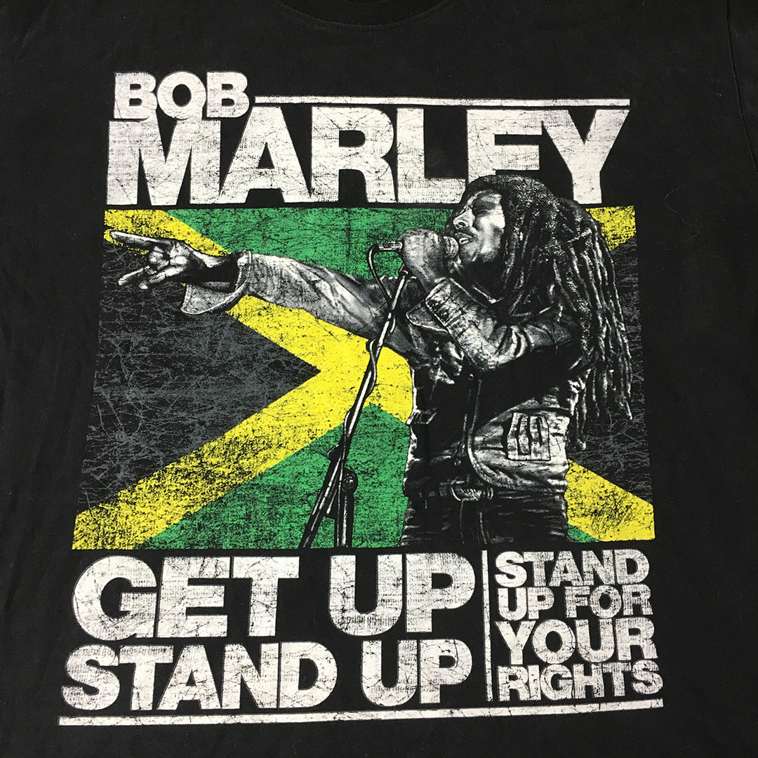 Bob Marley Get Up Stand Up Mens T-Shirt Size XL Black Short Sleeve Tee