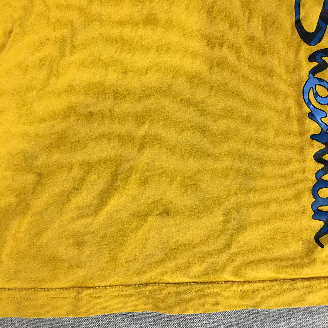 Ben Sherman Kids Boys T-Shirt Size 6 - 7 Years Yellow Big Logo Short Sleeve