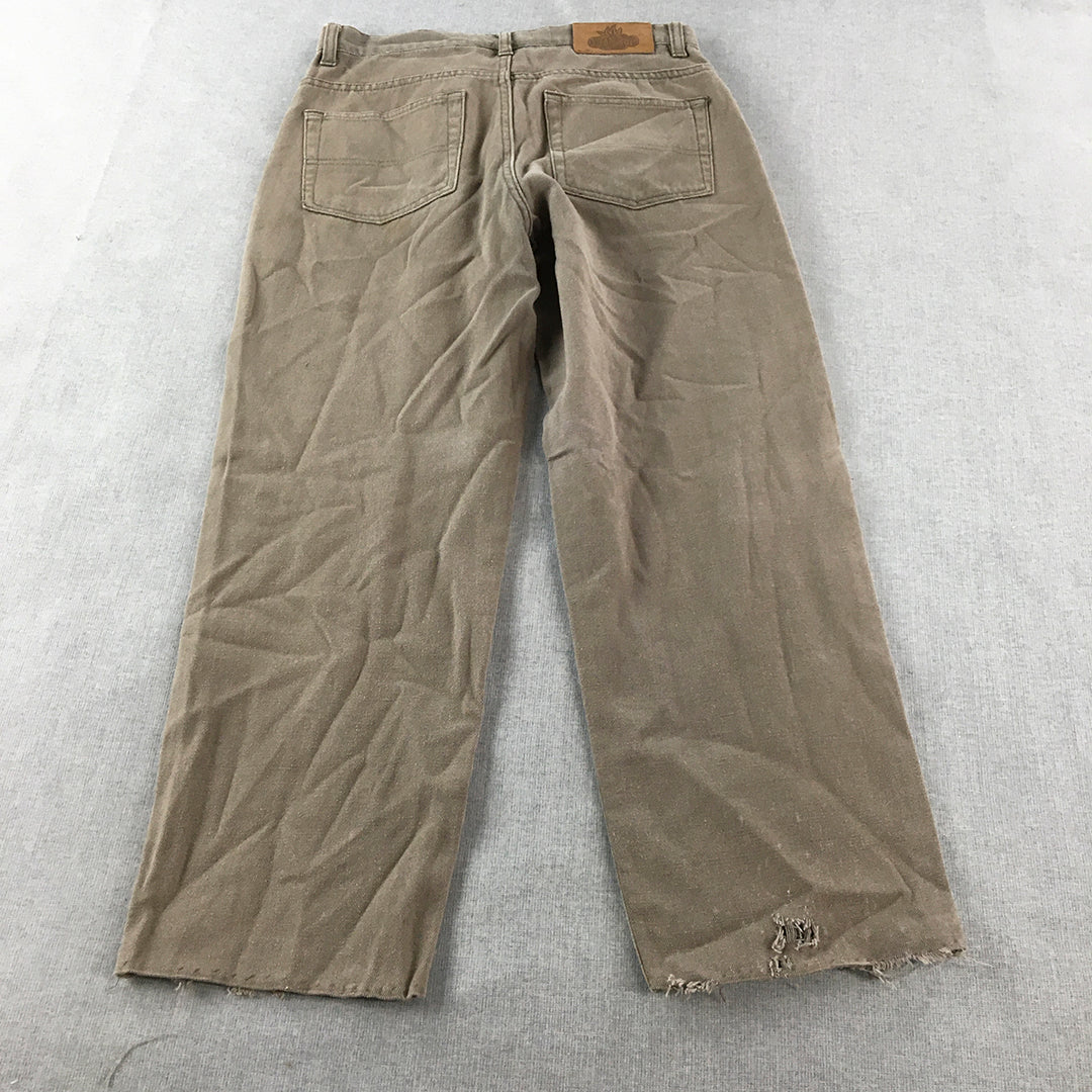 Hemp Mens Pants Size 30 Brown Straight Pockets