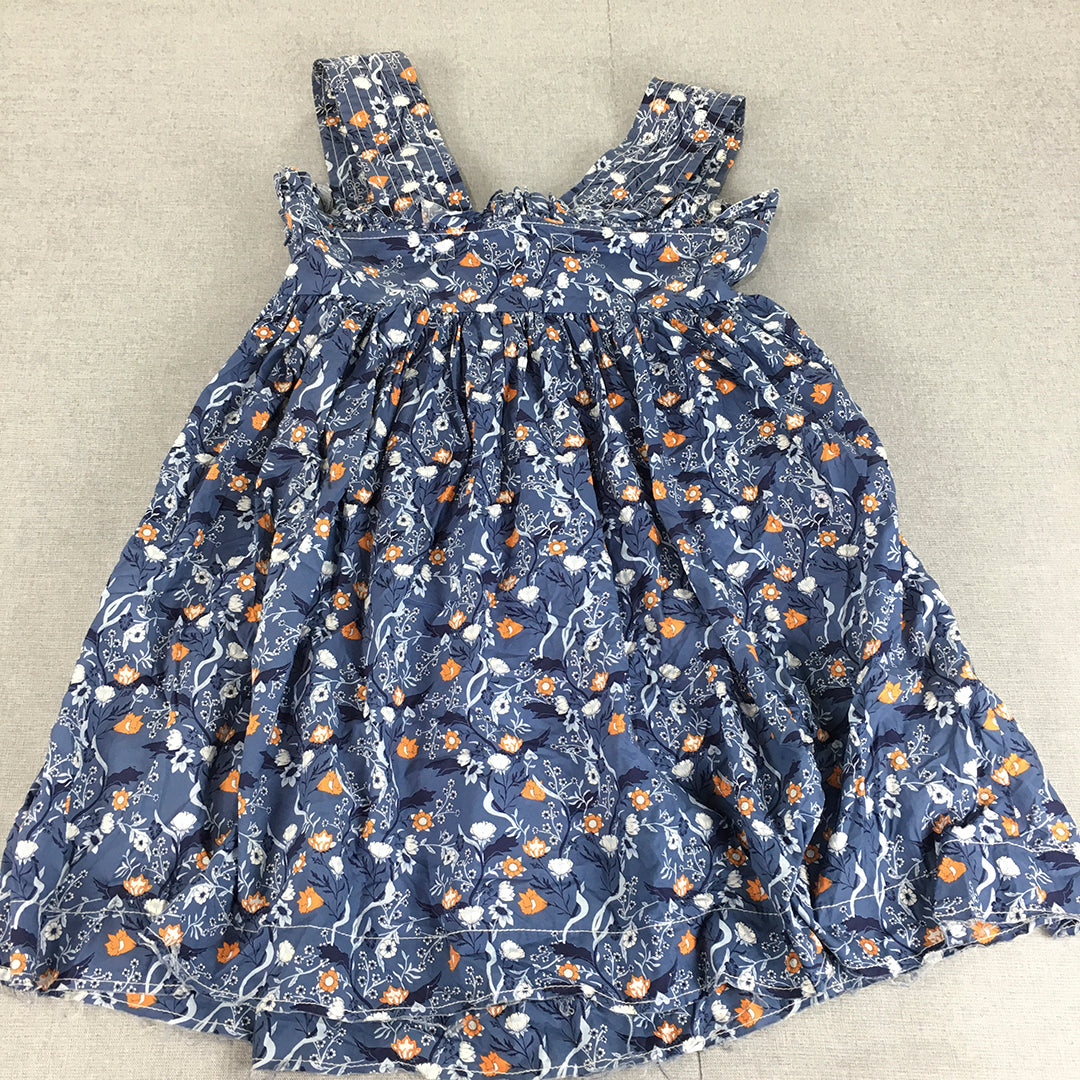 Karen Walker Womens Mini Dress Size 10 Blue Floral A-Line Sleeveless