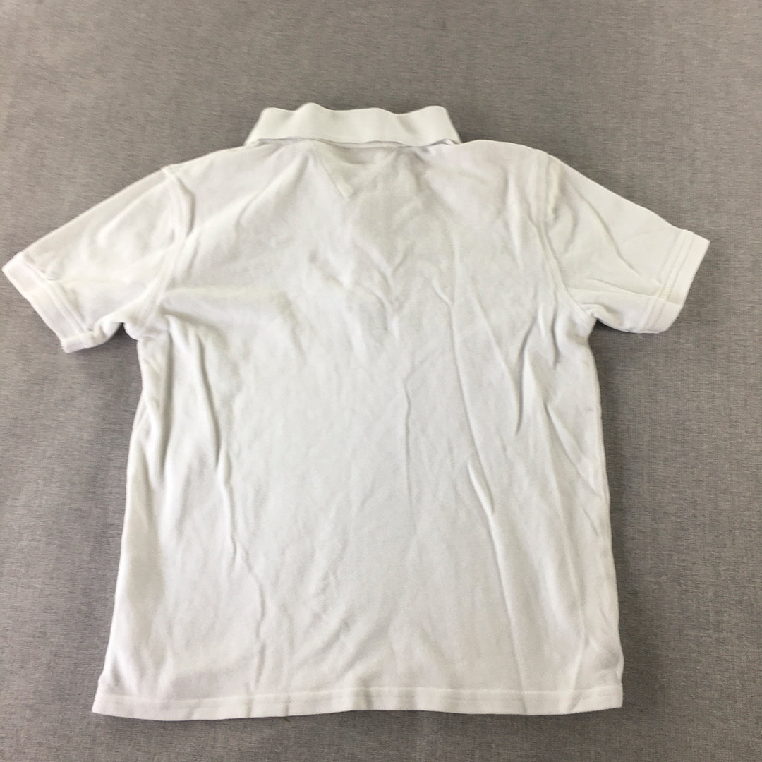 Tommy Hilfiger Kids Boys Polo Shirt Youth Size L (12 - 14 Years) White Logo