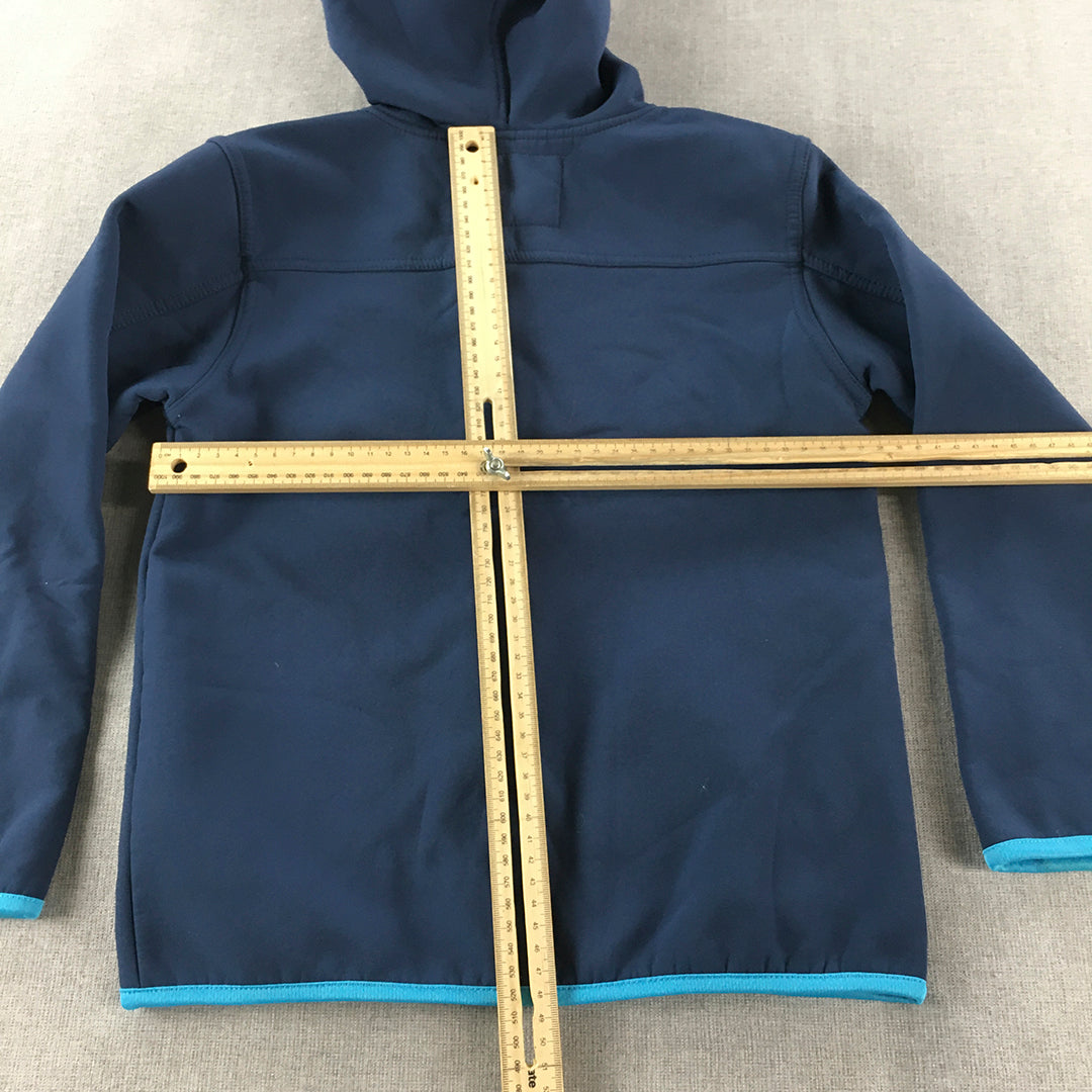 Yoko Boys Hoodie Jacket Size 4 Blue Zip-Up Pockets Softshell Windbreaker Coat