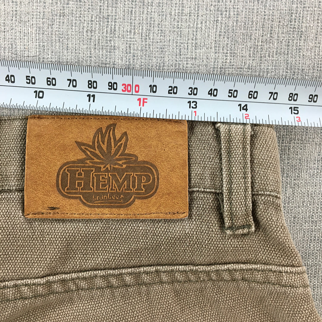 Hemp Mens Pants Size 30 Brown Straight Pockets