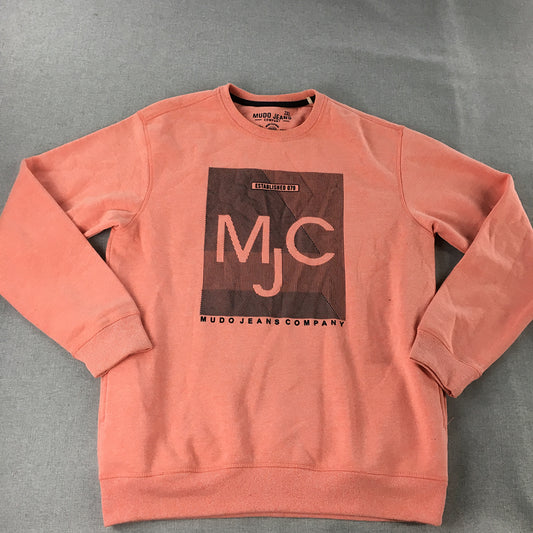 Mudo Jeans Sweater Adult Size 2XL Pink Crew Neck Logo Jumper