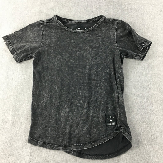 St Goliath Kids Boys T-Shirt Size 7 Black Stone Wash Short Sleeve Top