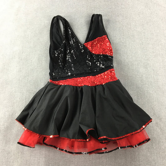 Stage Boutique Girls Dance Costume Size LC Child Large Red Black Tutu Ballet