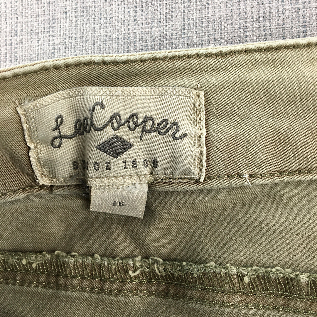 Lee Cooper Womens Jeans Size 16 (W36) Khaki Green Slim Straight Stretch