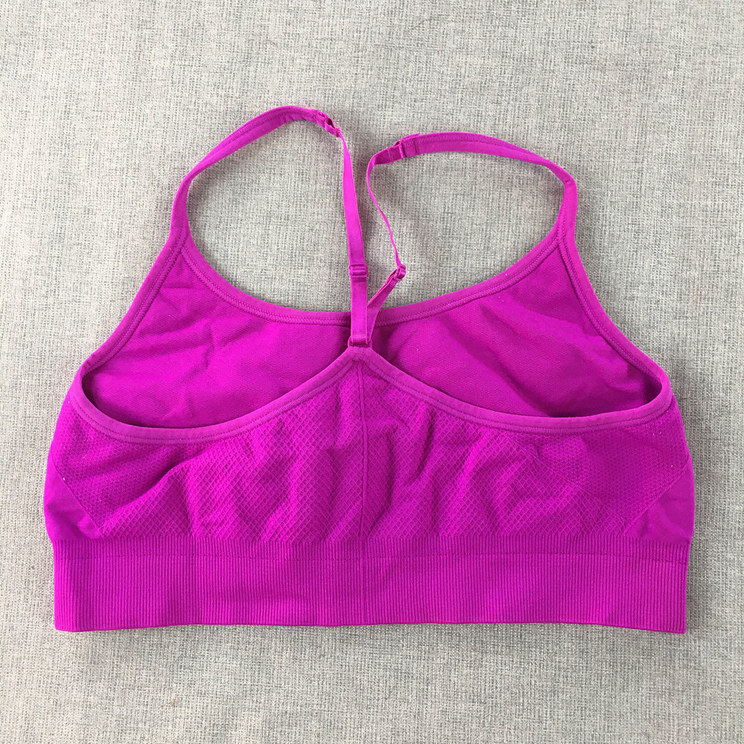 Champion Womens Sports Bra Size L Purple Sleeveless Cropped Top Gym