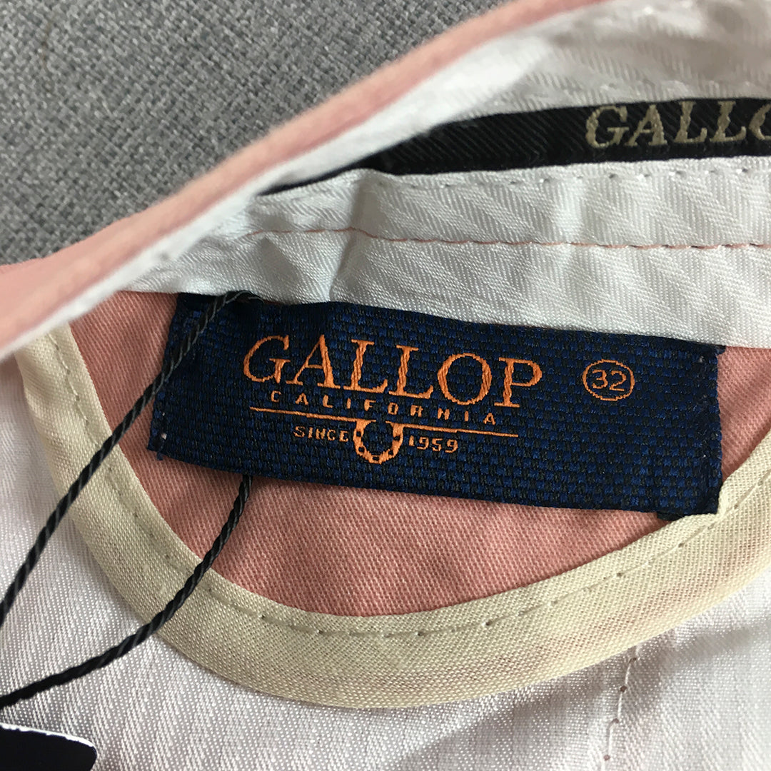 NEW Gallop Mens Chino Shorts Size 32 Pink Pockets Casual