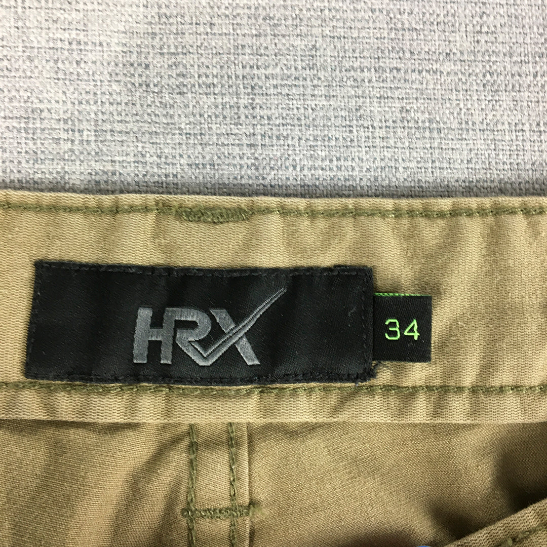 HRX Mens Pants Size 34 Brown Pockets Elastic Cuffs Chino