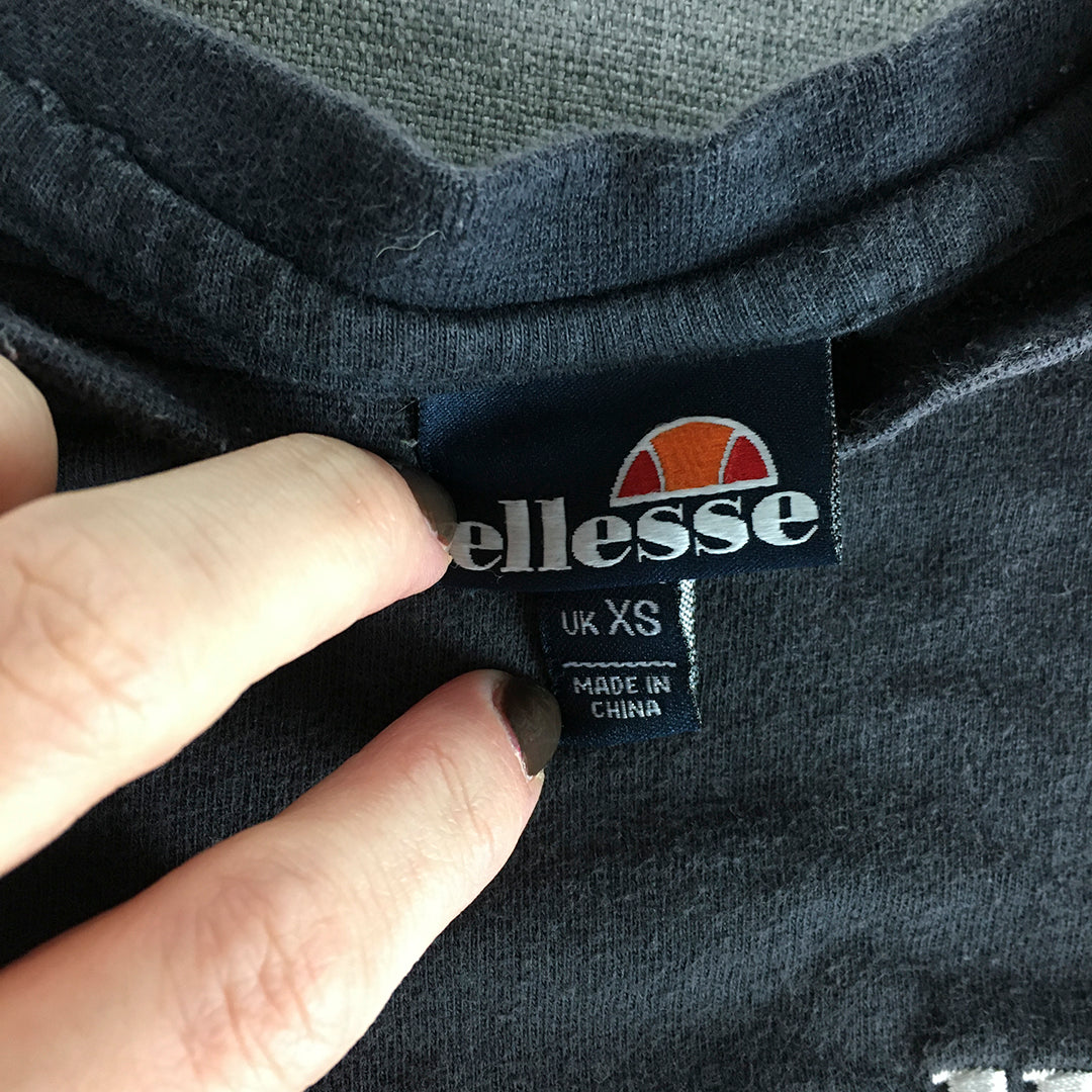 Ellesse Mens T-Shirt Size XS Black Logo Crew Neck Short Sleeve Tee