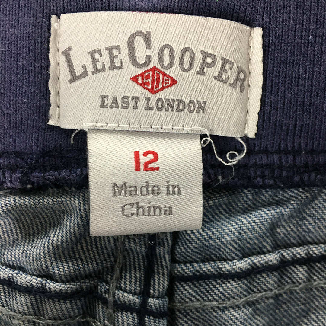 Lee Cooper Kids Boys Jeans Size 12 Blue Light Wash Straight Leg Elastic Waist