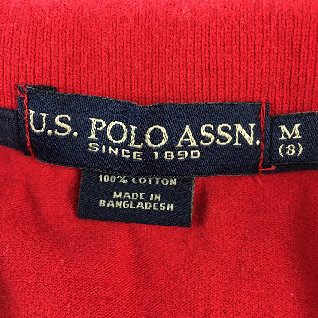 U.S. Polo Assn. Kids Boys Shirt Size 8 Years Red Logo Collared Rugby