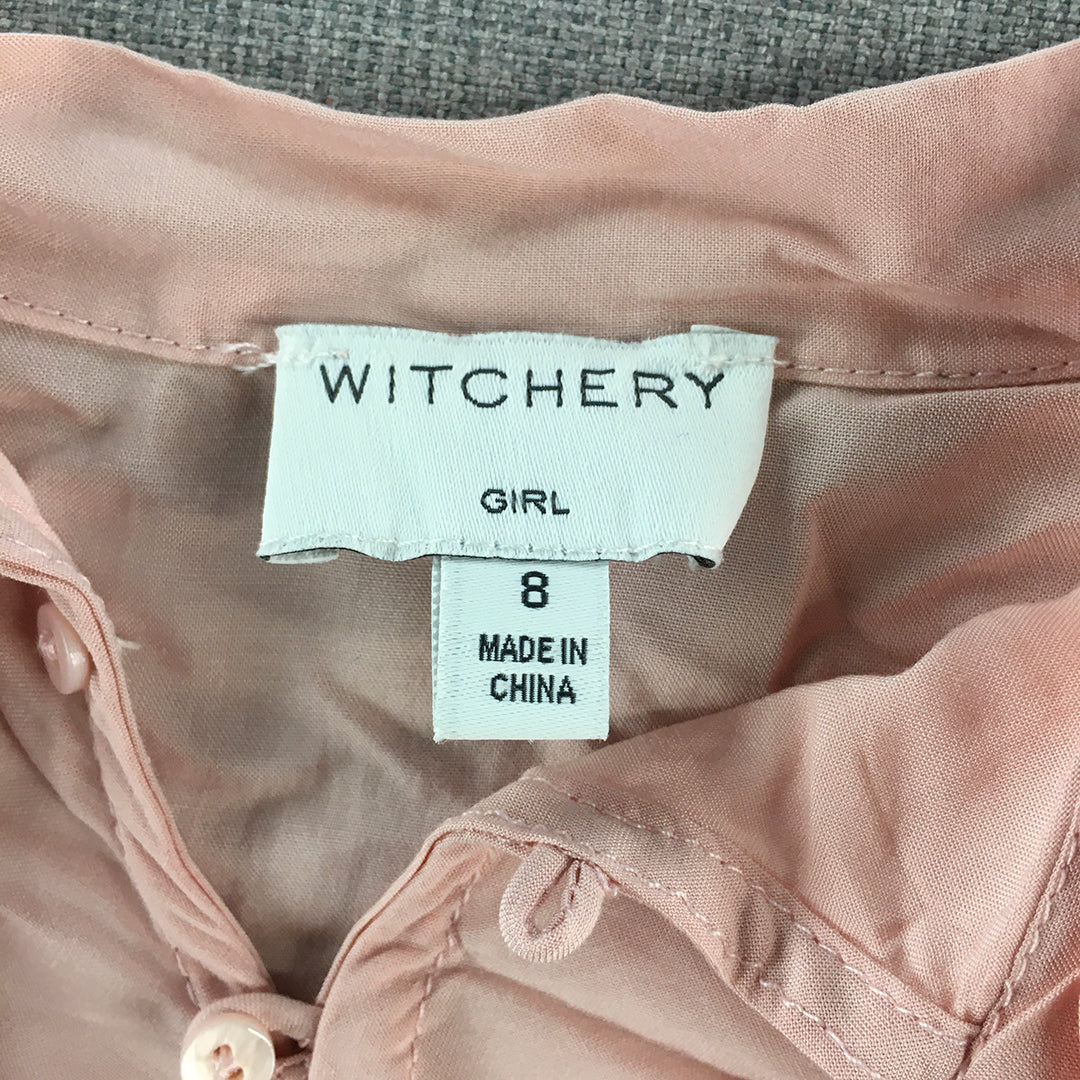 Witchery Girl Top Size 8 Pink Long Sleeve Shirt