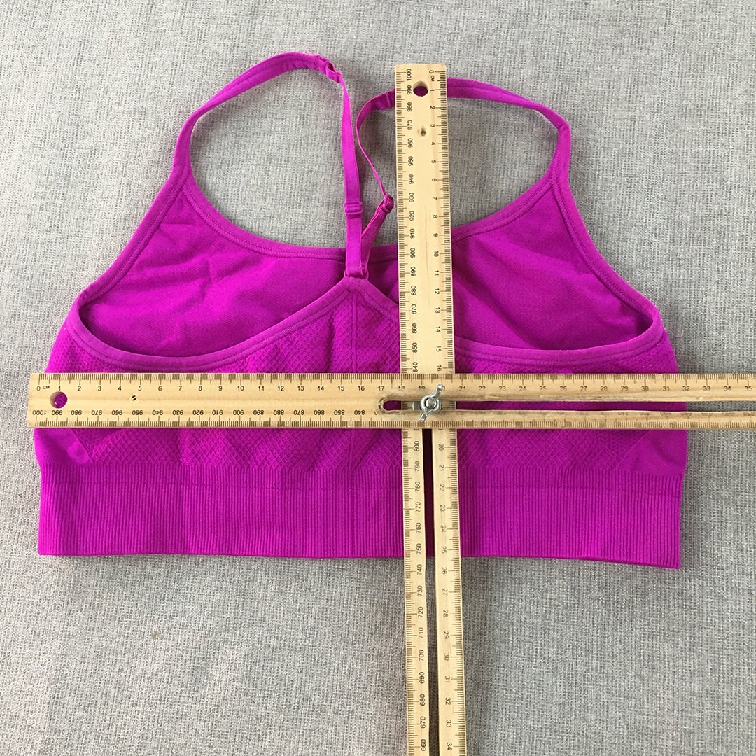 Champion Womens Sports Bra Size L Purple Sleeveless Cropped Top Gym