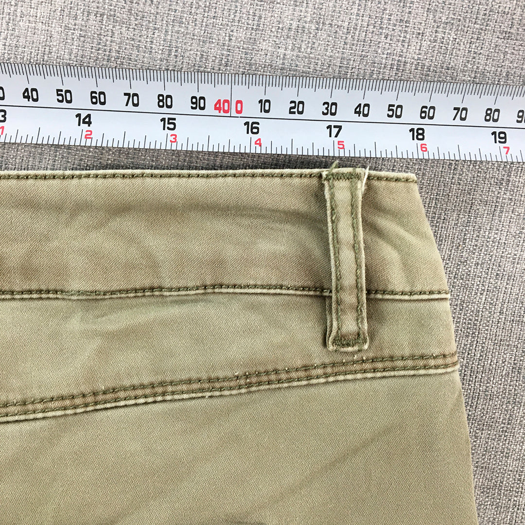 Lee Cooper Womens Jeans Size 16 (W36) Khaki Green Slim Straight Stretch