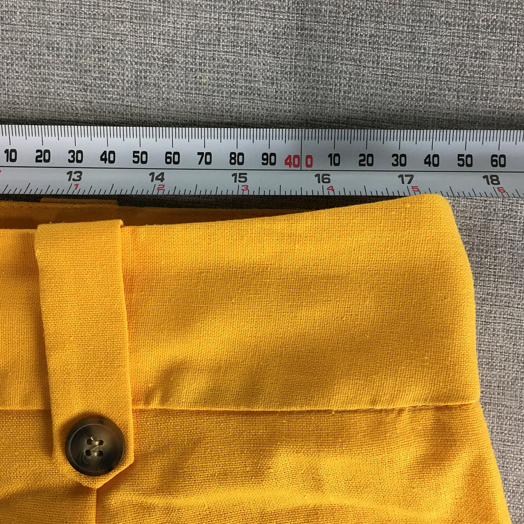 Asos Design Womens Bermuda Shorts Size 16 Tall Yellow Pleated