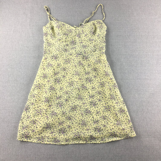 Lulu & Rose Womens Camisole Blouse Size M Yellow Floral Sleeveless Top