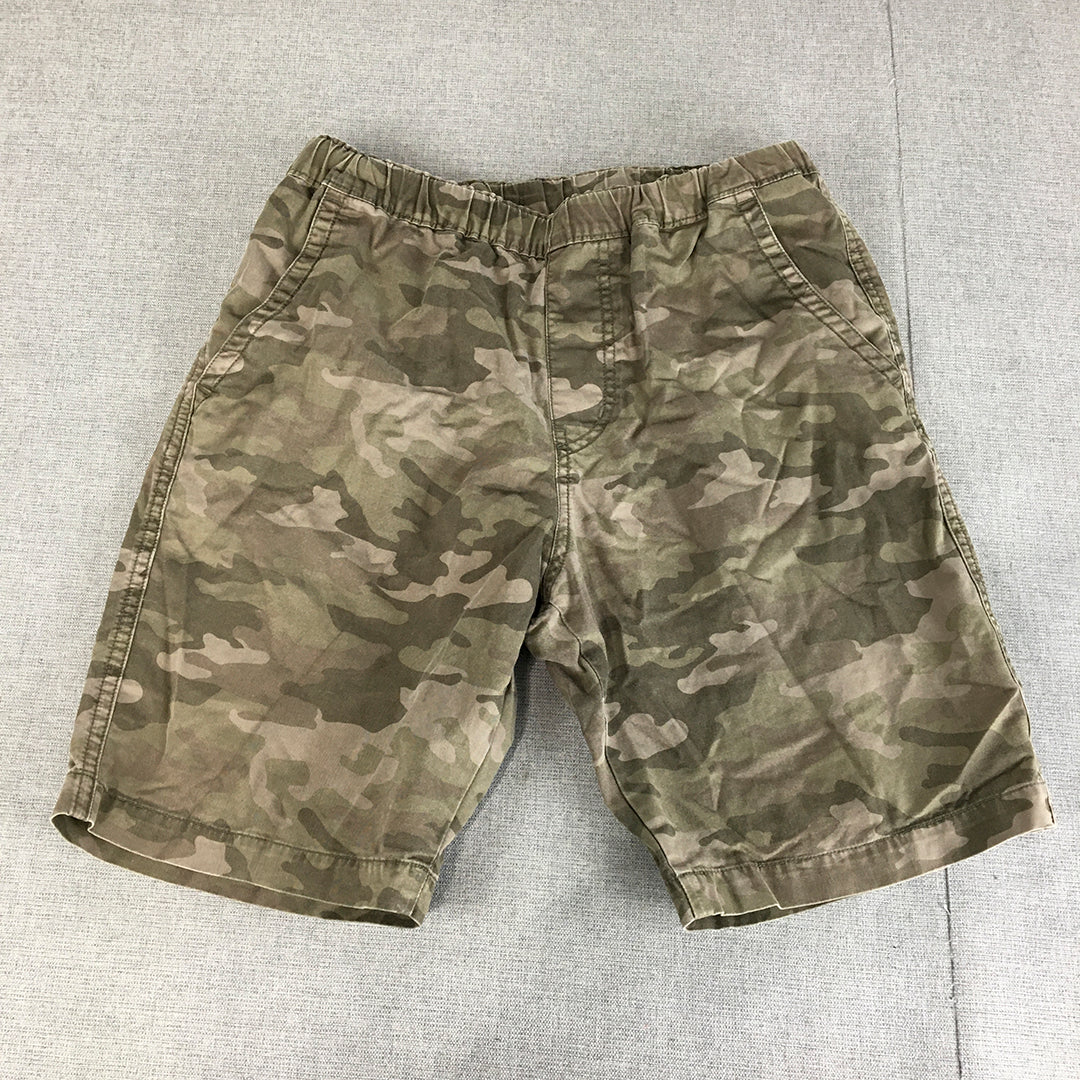 Uniqlo Kids Boys Shorts Youth Size XL Brown Camoflauge Elastic Waist Pockets