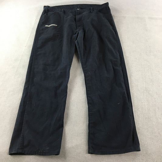 Dickies Mens Work Pants Size 42 x 32 Navy Blue Straight Leg Pockets