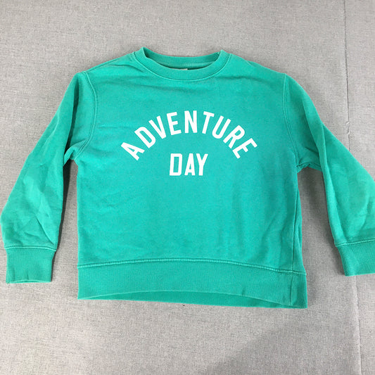 Zara Kids Girls Sweater Size 7 Green Adventure Day Crew Neck Jumper