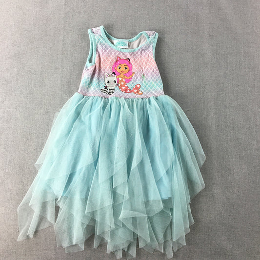 Gabby's Dollhouse Kids Girls Dress Size 4 Blue Pink Sleeveless