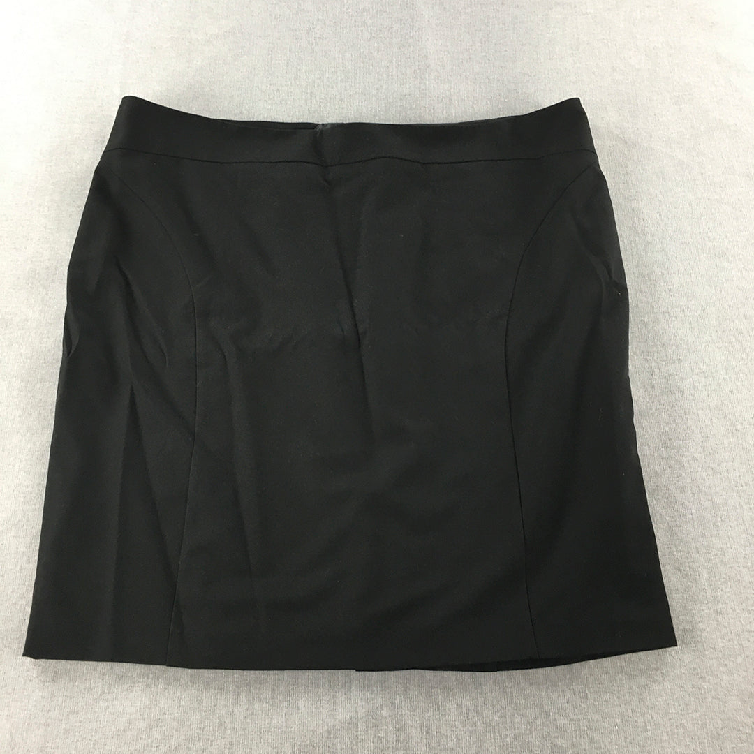 Basque Womens Midi Skirt Size 22 Black Straight Pencil