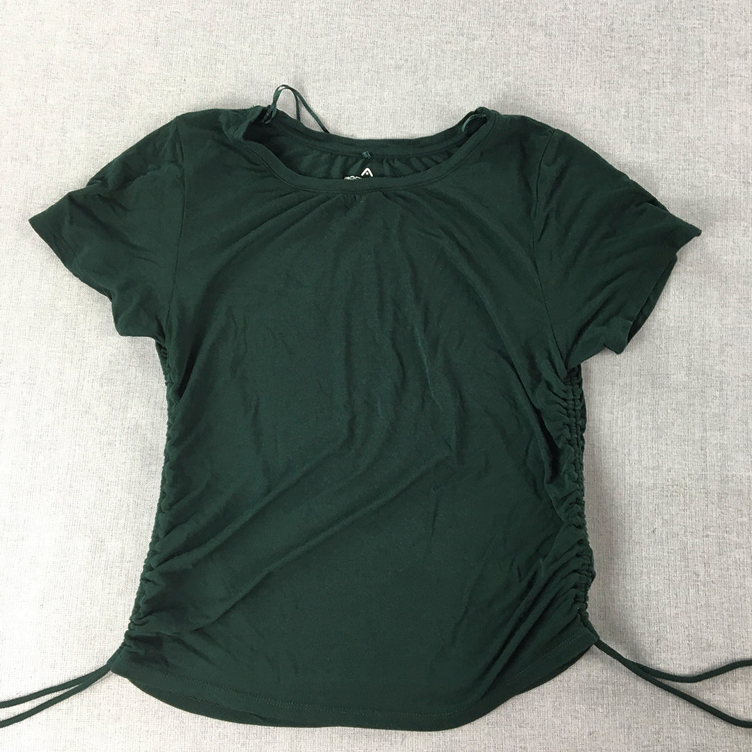 Rockwear Womens T-Shirt Size 8 Dark Green Short Sleeve Top