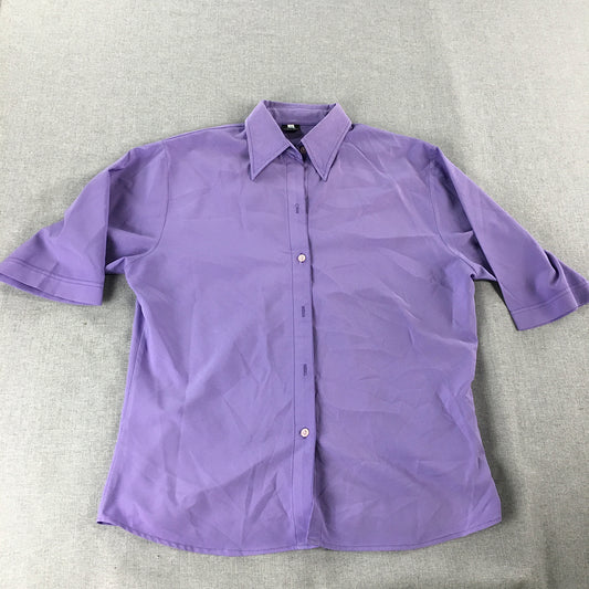 Pink Wengee Womens Top Size 2XL Purple 1/2 Length Sleeves Button-Up