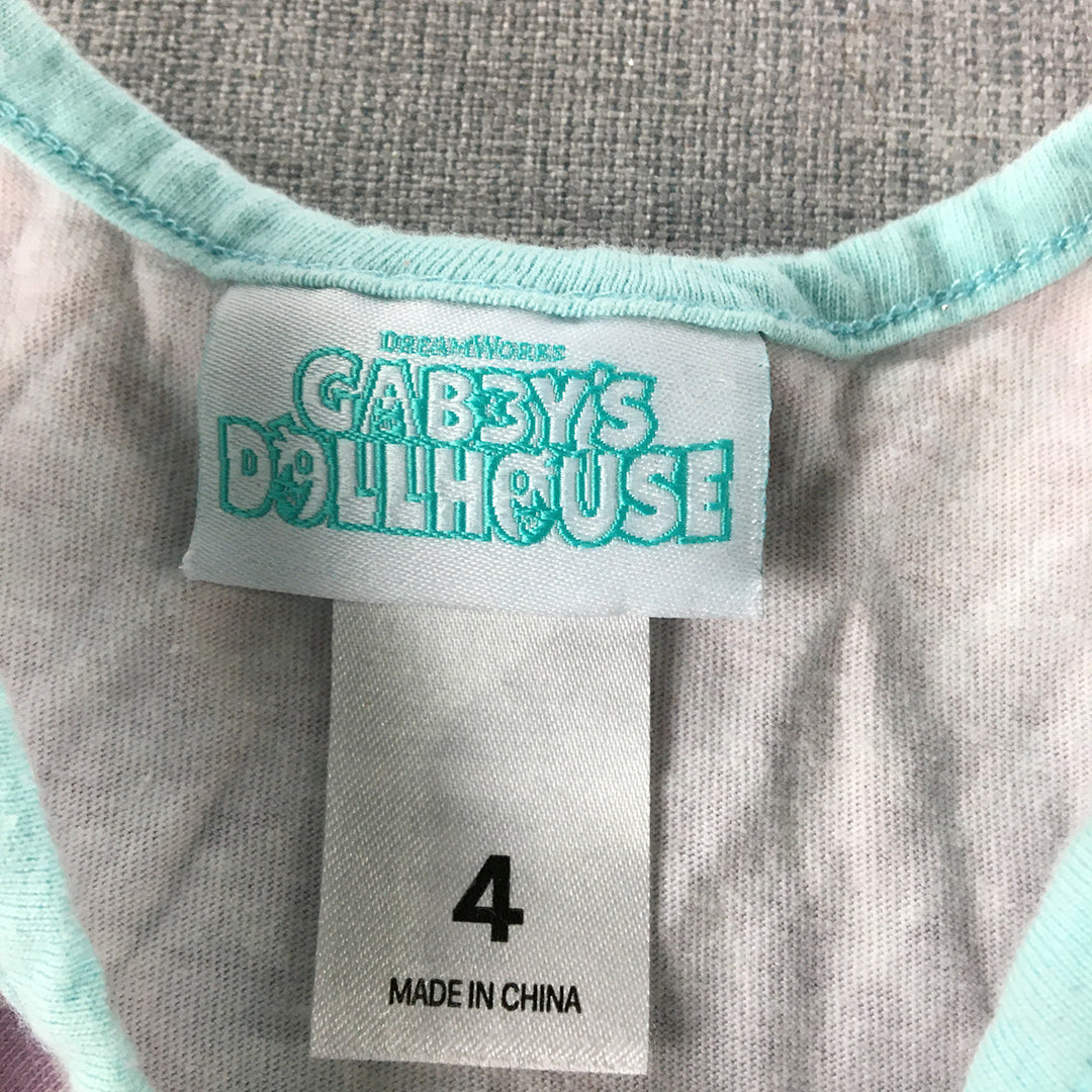 Gabby's Dollhouse Kids Girls Dress Size 4 Blue Pink Sleeveless