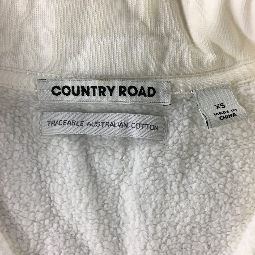 Country Road Womens Sweater Size XS White 1/4 Zip Mock Neck Jumper