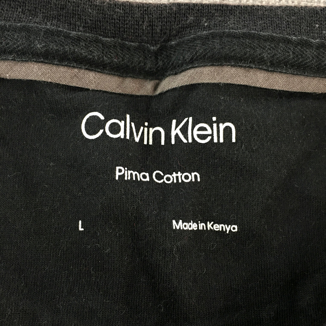 Calvin Klein Mens T-Shirt Size L Black Crew Neck Short Sleeve Tee