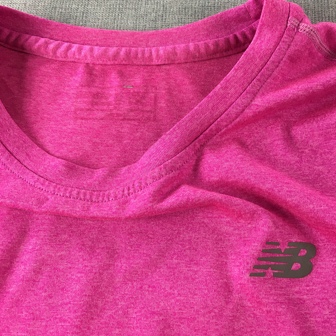 New Balance Kids Girls T-Shirt Youth Size M (10 - 12 Years) Pink Short Sleeve