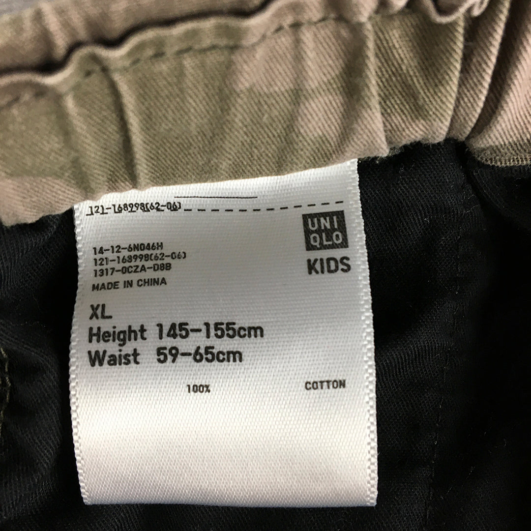 Uniqlo Kids Boys Shorts Youth Size XL Brown Camoflauge Elastic Waist Pockets