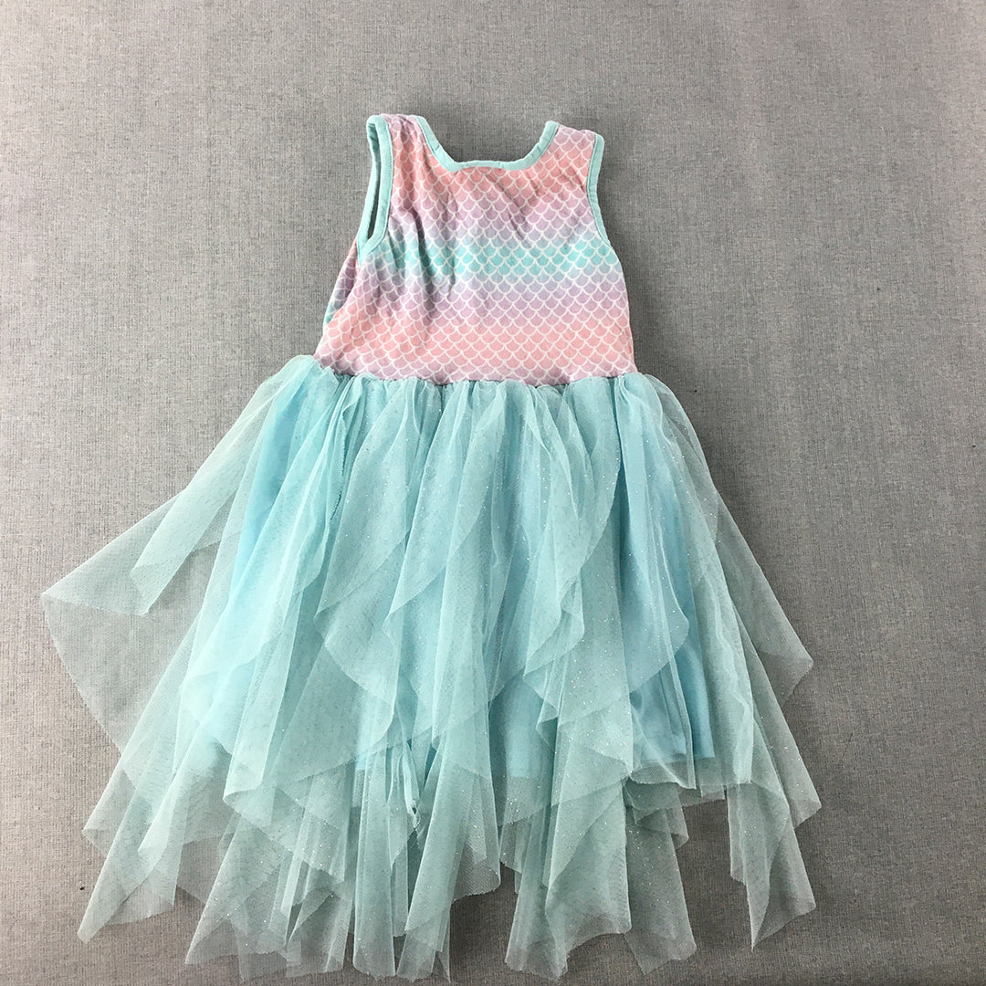 Gabby's Dollhouse Kids Girls Dress Size 4 Blue Pink Sleeveless