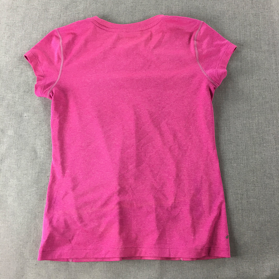 New Balance Kids Girls T-Shirt Youth Size M (10 - 12 Years) Pink Short Sleeve