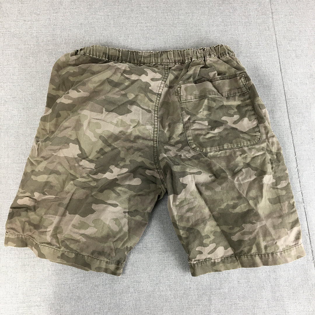 Uniqlo Kids Boys Shorts Youth Size XL Brown Camoflauge Elastic Waist Pockets