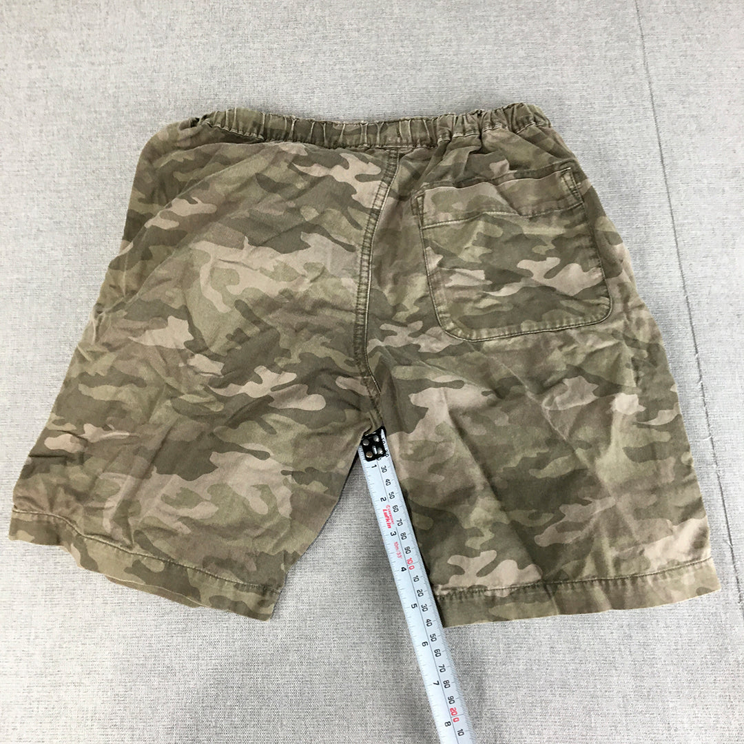 Uniqlo Kids Boys Shorts Youth Size XL Brown Camoflauge Elastic Waist Pockets