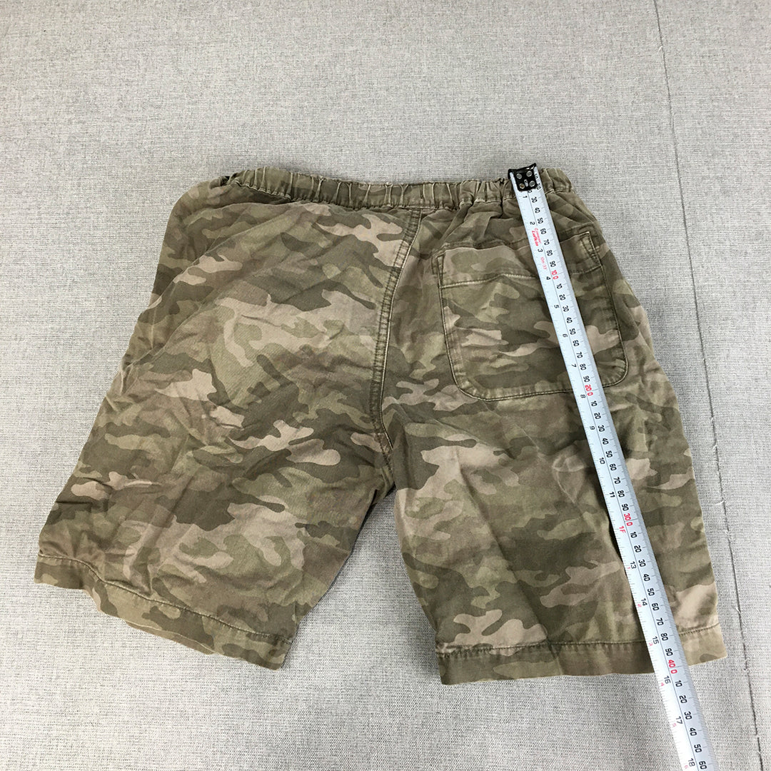 Uniqlo Kids Boys Shorts Youth Size XL Brown Camoflauge Elastic Waist Pockets